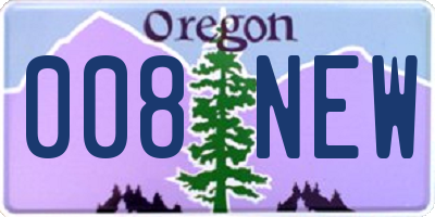 OR license plate 008NEW