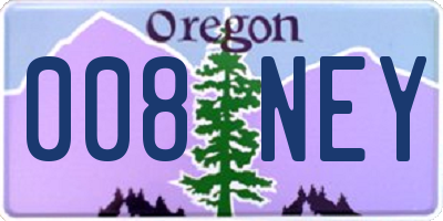 OR license plate 008NEY