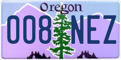 OR license plate 008NEZ