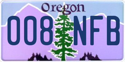 OR license plate 008NFB