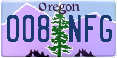 OR license plate 008NFG