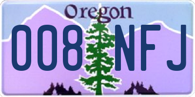 OR license plate 008NFJ
