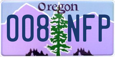 OR license plate 008NFP