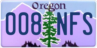 OR license plate 008NFS