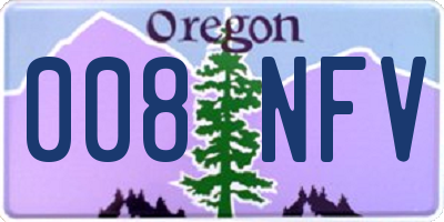 OR license plate 008NFV