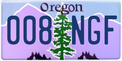 OR license plate 008NGF