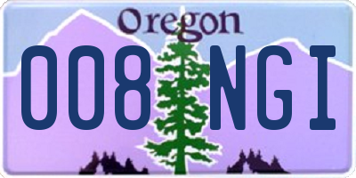 OR license plate 008NGI