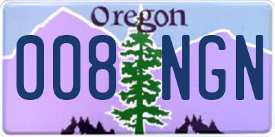OR license plate 008NGN
