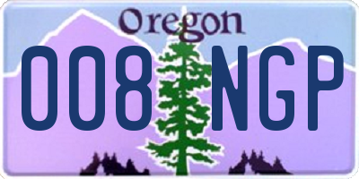 OR license plate 008NGP