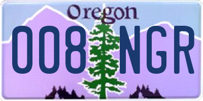 OR license plate 008NGR