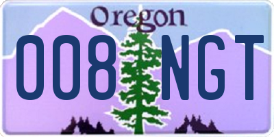 OR license plate 008NGT