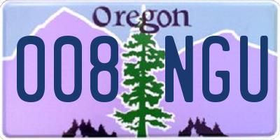 OR license plate 008NGU