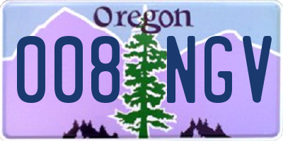 OR license plate 008NGV