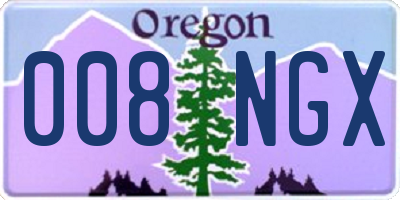 OR license plate 008NGX