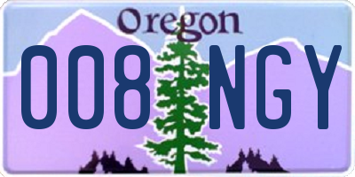 OR license plate 008NGY