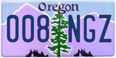 OR license plate 008NGZ