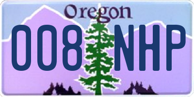OR license plate 008NHP