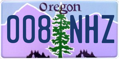 OR license plate 008NHZ