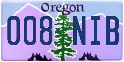 OR license plate 008NIB