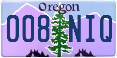 OR license plate 008NIQ