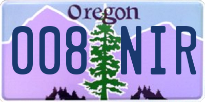 OR license plate 008NIR