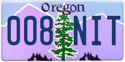 OR license plate 008NIT