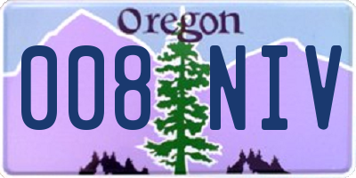 OR license plate 008NIV