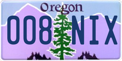 OR license plate 008NIX