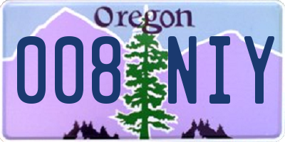 OR license plate 008NIY