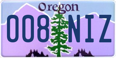 OR license plate 008NIZ