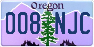 OR license plate 008NJC