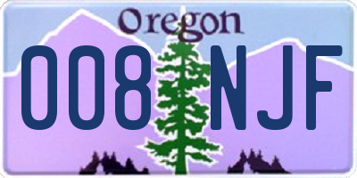 OR license plate 008NJF