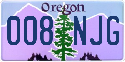 OR license plate 008NJG