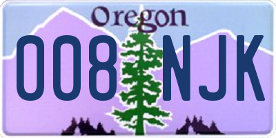 OR license plate 008NJK