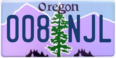 OR license plate 008NJL