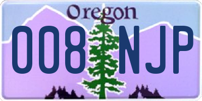 OR license plate 008NJP