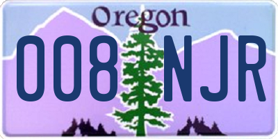 OR license plate 008NJR