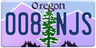 OR license plate 008NJS