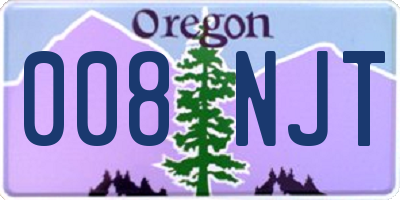 OR license plate 008NJT