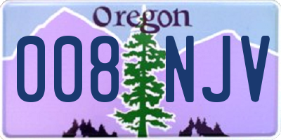 OR license plate 008NJV
