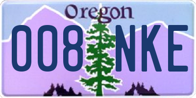 OR license plate 008NKE