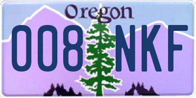 OR license plate 008NKF