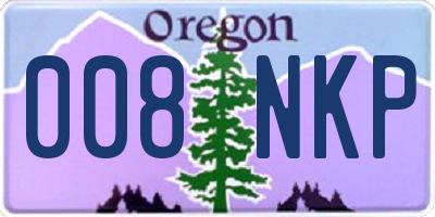 OR license plate 008NKP