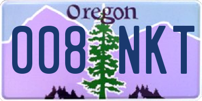 OR license plate 008NKT