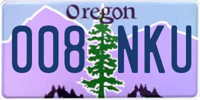 OR license plate 008NKU
