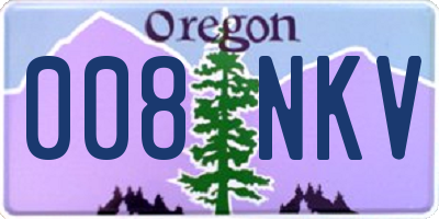 OR license plate 008NKV