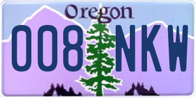 OR license plate 008NKW