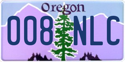 OR license plate 008NLC