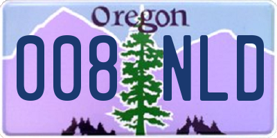 OR license plate 008NLD