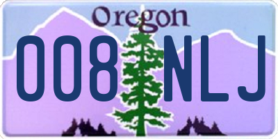 OR license plate 008NLJ